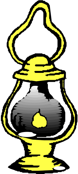 Line Art - Old Lamp Clip Art (360x720)