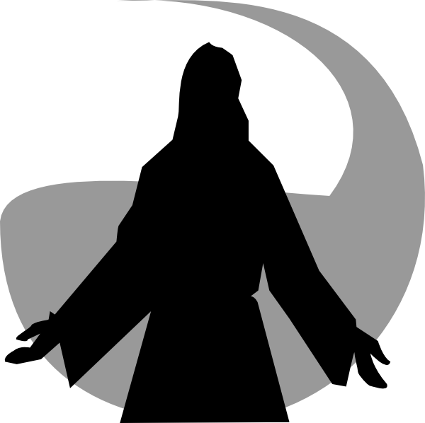 Silhouette Of Jesus Transparent (600x598)