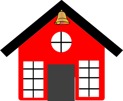 Recropped School House With Bell - Education (406x332)