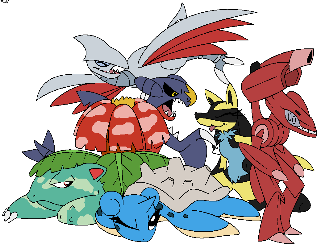 Tarb's Pokemon Team By Faith-wolff - Cartoon (1047x813)