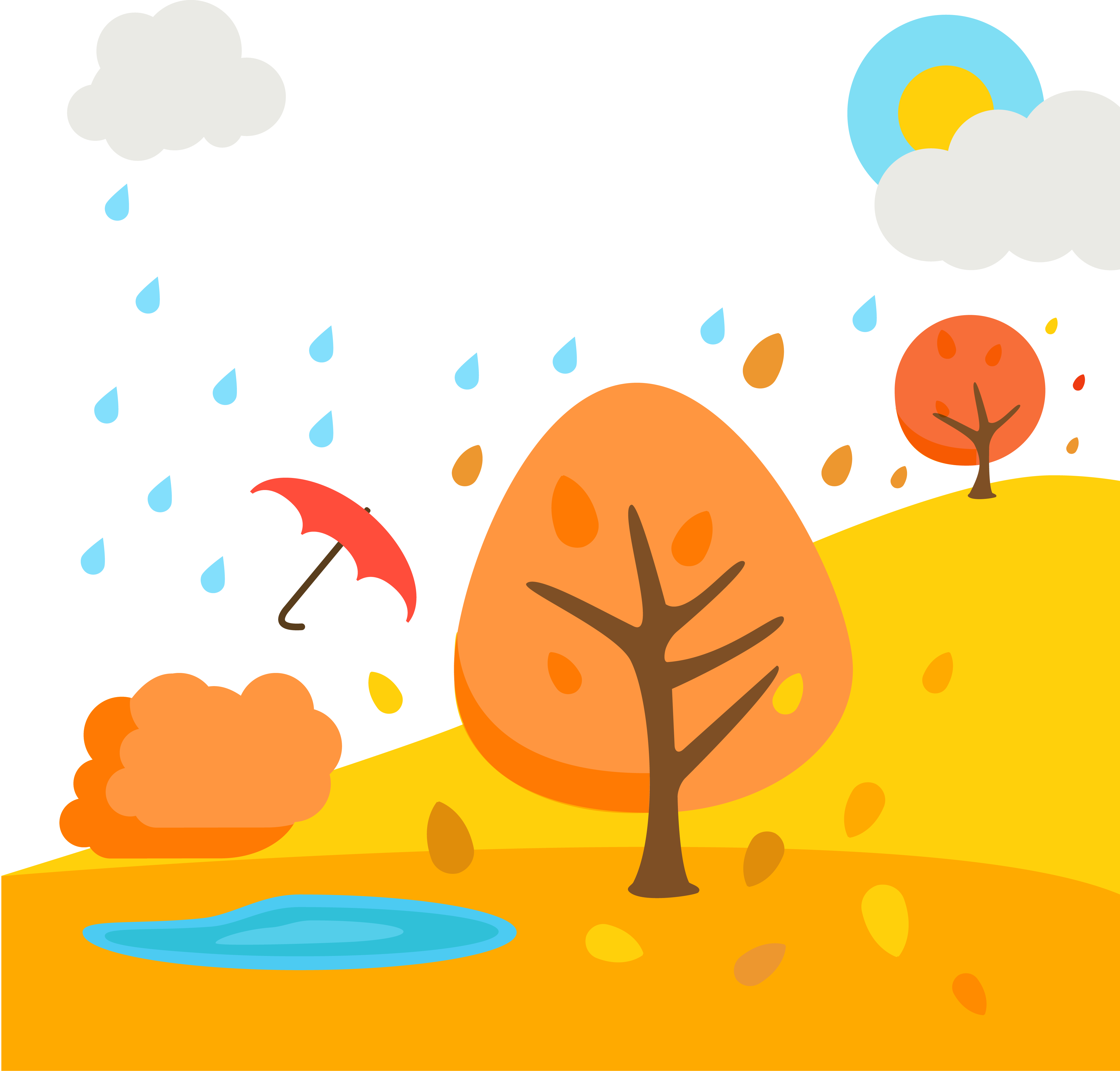 Landscape Autumn Euclidean Vector Illustration - Landscape Autumn Euclidean Vector Illustration (4175x3993)