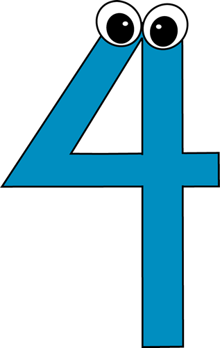 Cartoon Number Four Clip Art - Mathematics (317x500)