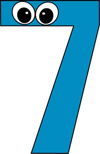 Cartoon Number Seven - Numbers 10 Cartoon (325x500)