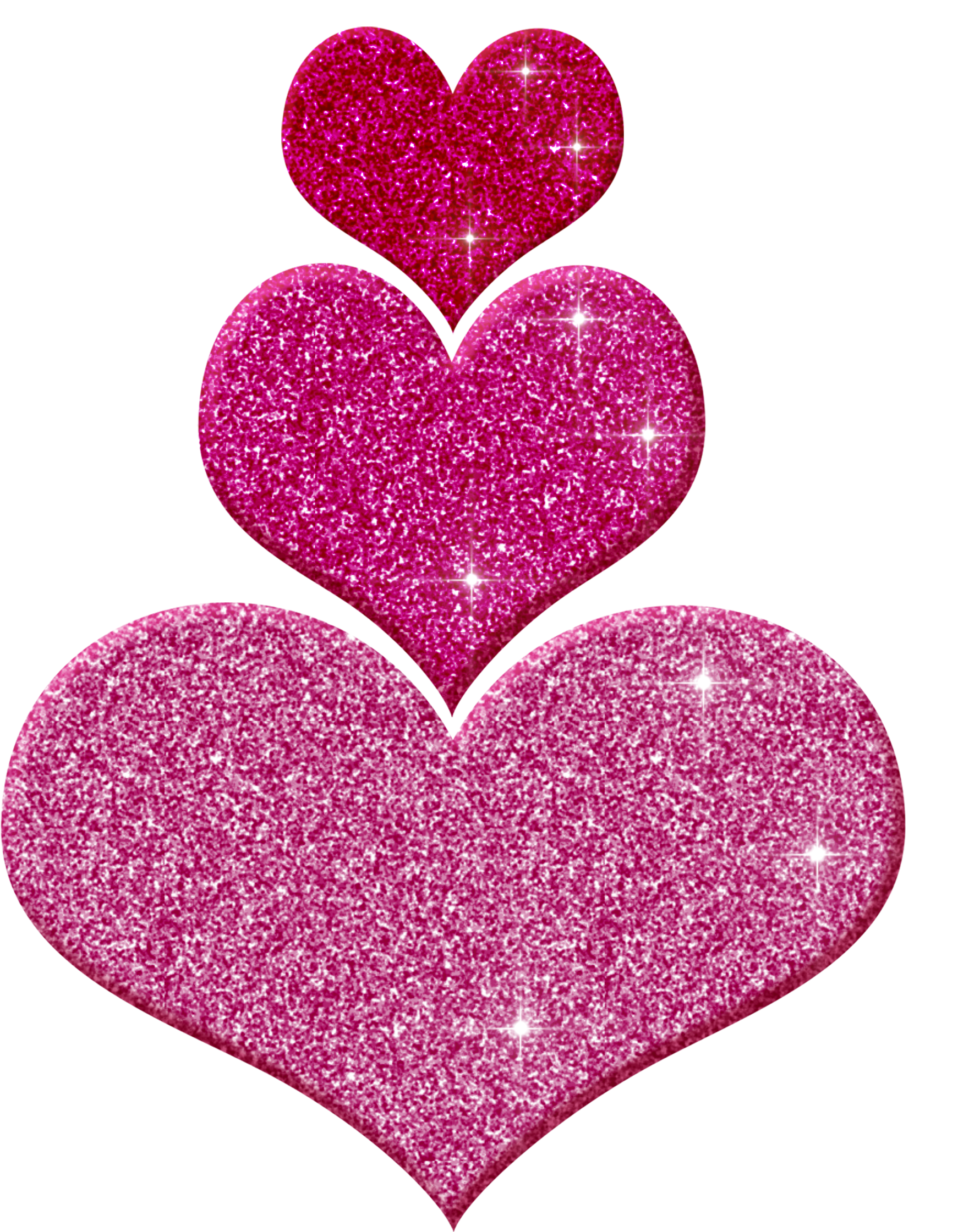 Poppyhill Creations - Glitter Hearts Clip Art (3600x3600)