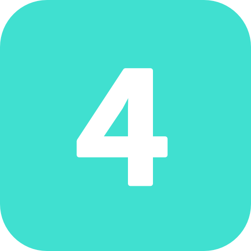Free Turquoise Number 4 Filled Icon - Number 4 Icon (512x512)