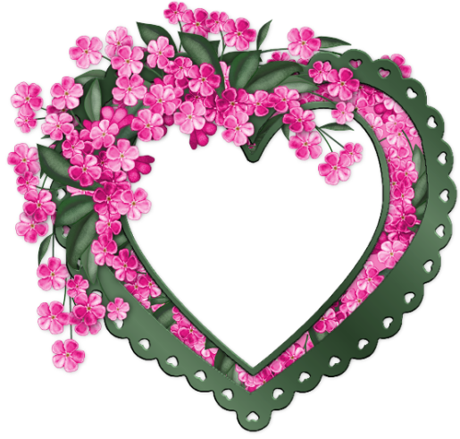 Coeur Vert Avec Des Fleurs Roses - Happy Mothers Day Glitter Graphics (515x491)