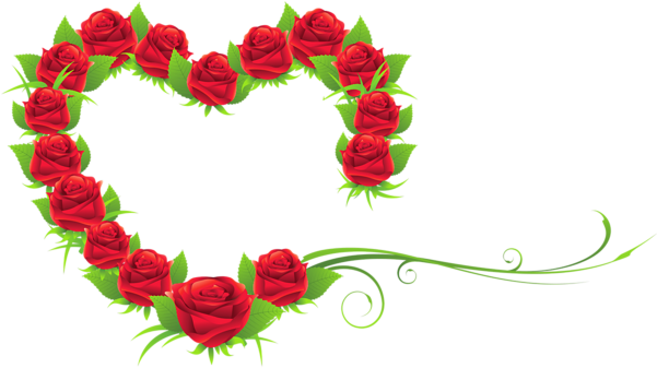 Transparent Heart Of Roses Decor - Happy Valentines Day Images Png (600x358)