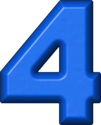 Blue Clipart Number 4 - Blue Number 4 Clipart (325x400)