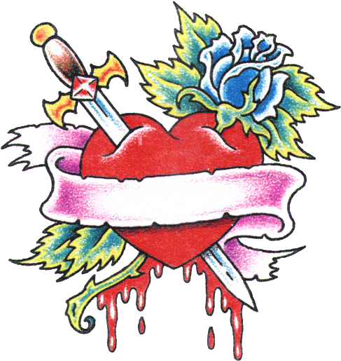 Gallery For Hearts And Roses Tattoos - Rose And Heart Tattoo Designs (500x525)