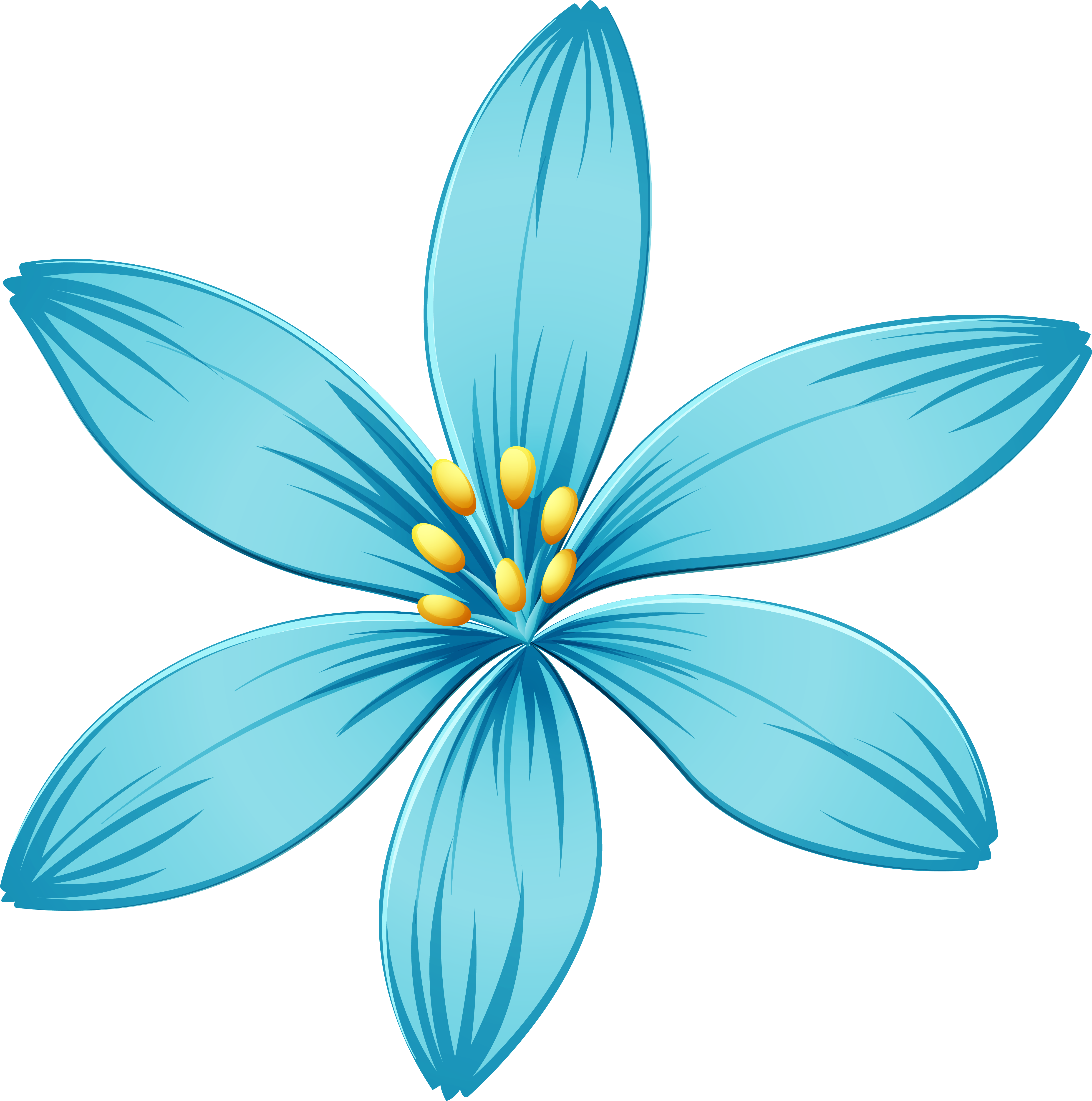 Blue Flower Png Image - Transparent Background Flower Clipart (5040x5054)