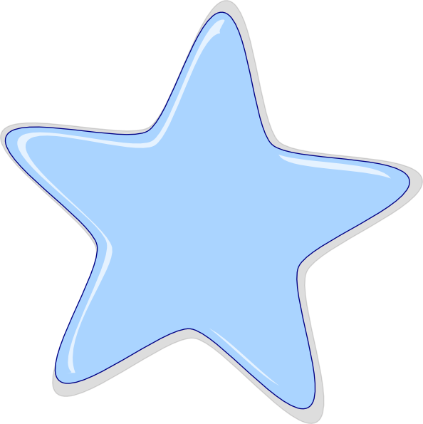 Lue Star Clip Art - Baby Blue Star Clipart (594x595)