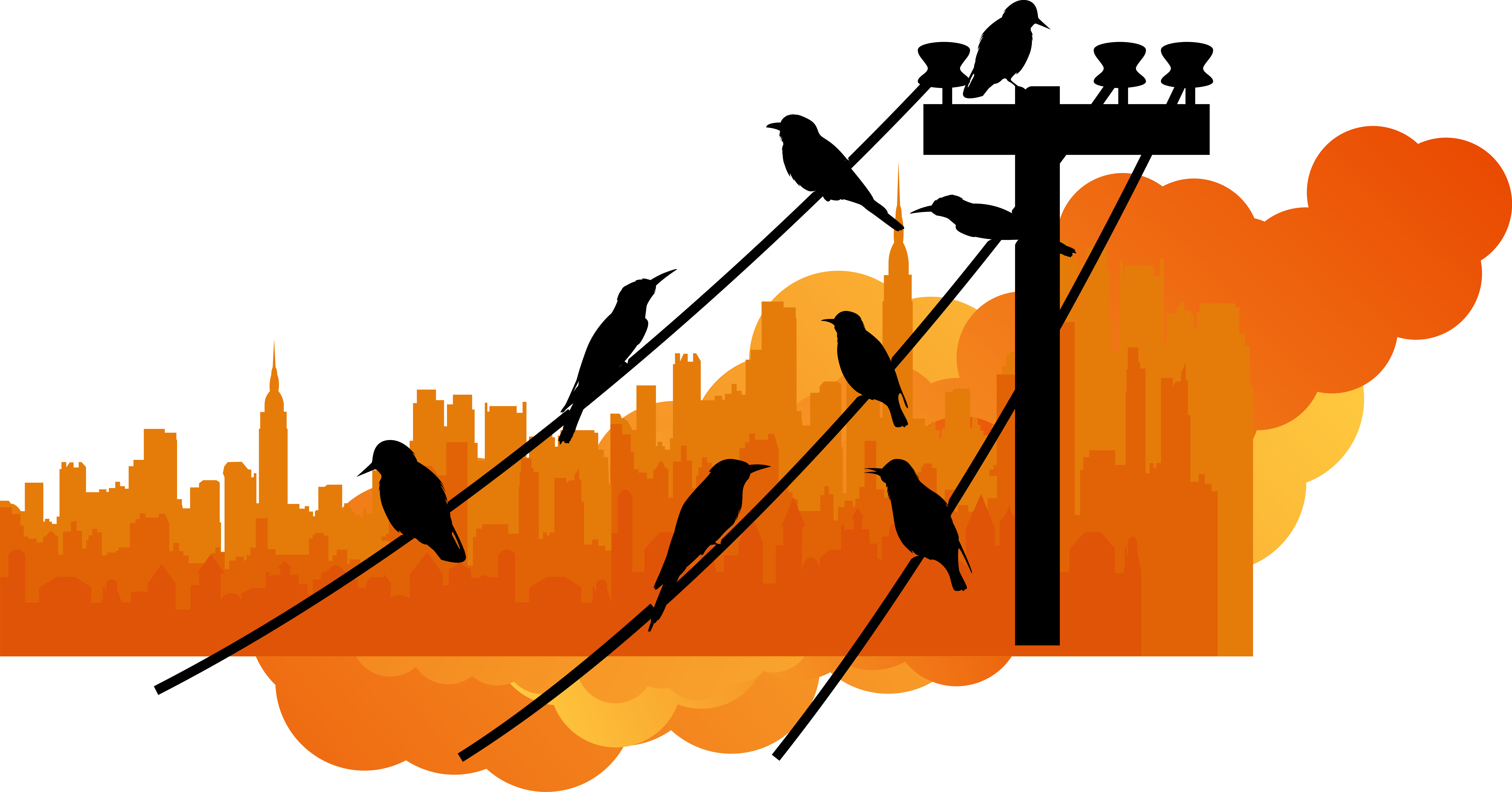 Sunset Euclidean Vector Silhouette - Sunset Euclidean Vector Silhouette (7386x3870)