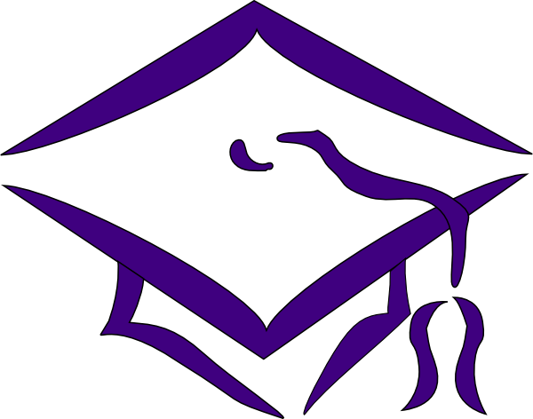 Mortar Board - Navy Blue Graduation Cap Clipart (600x472)