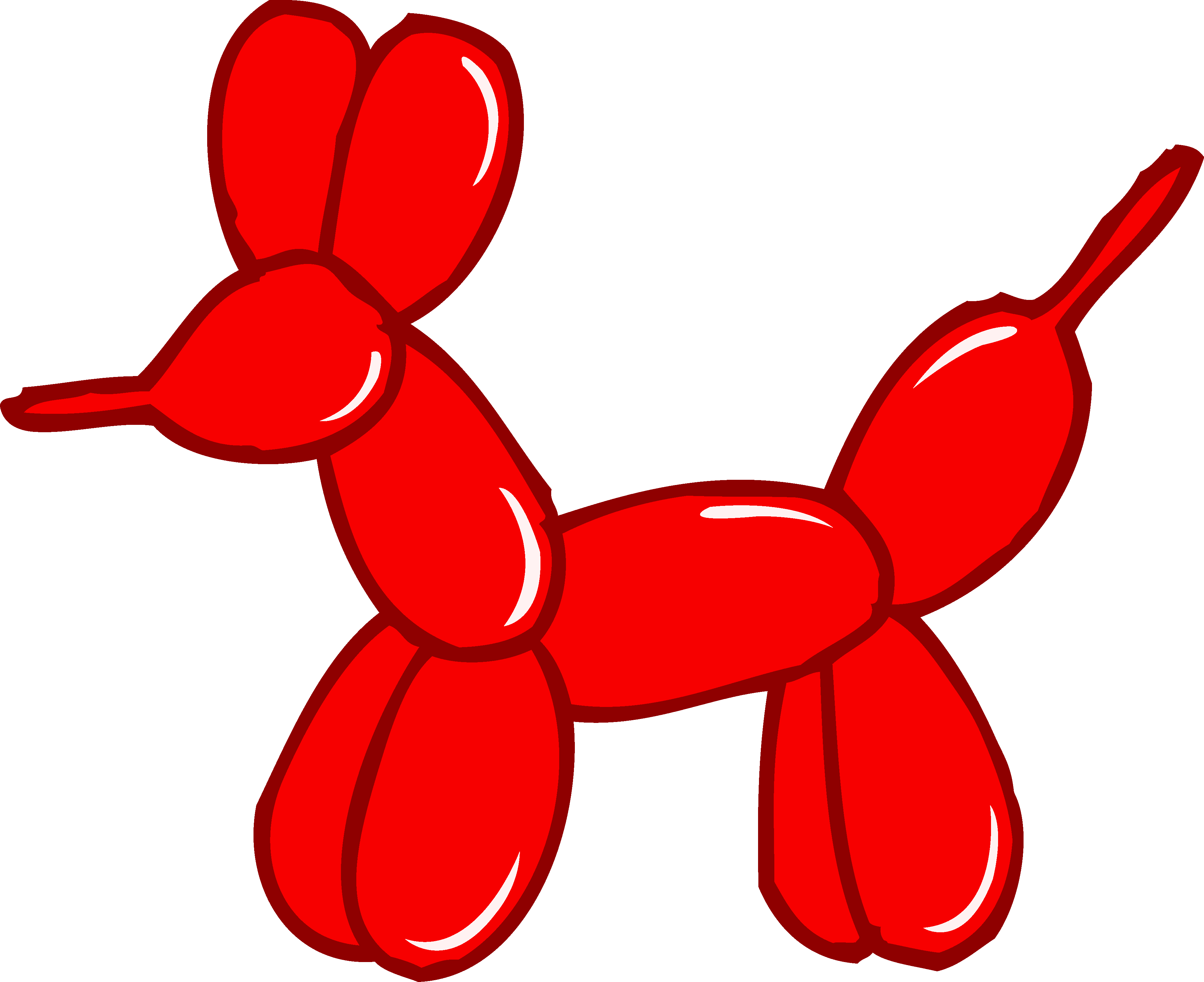 Cute Red Balloon Animal - Balloon Animal Clipart (3923x3199)