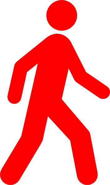 Walking Man Red Clip Art At Clker - Person Walking Away Clipart (354x598)