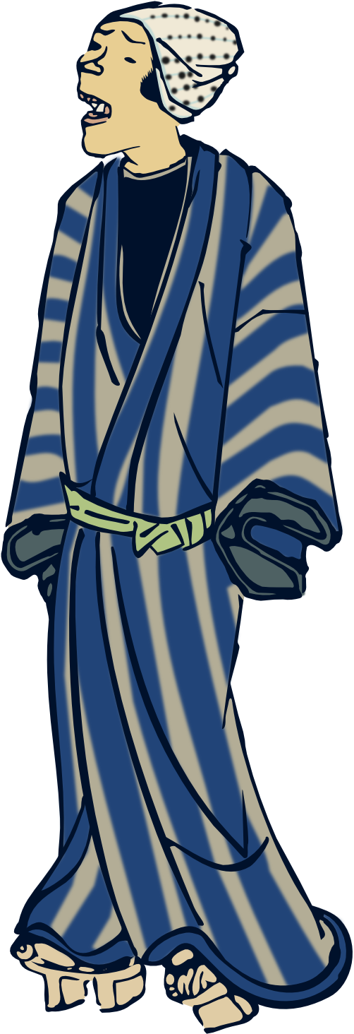 Craftsman Laughing Japanese Japan 555px - Japanese Man Clipart Transparent (555x1513)