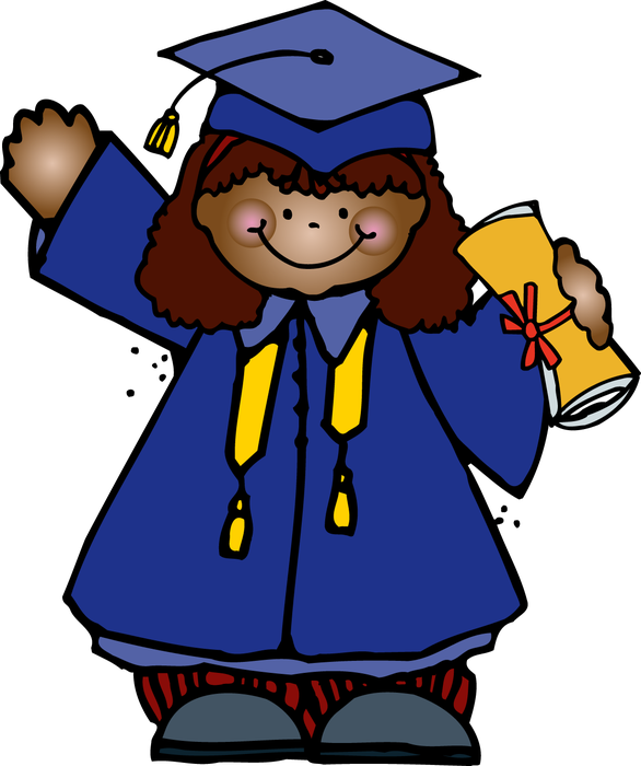 Cap And Gown Portraits - Cartoon (586x700)