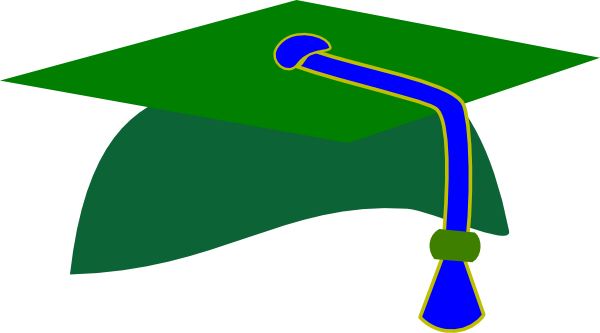 Green Graduation Cap Clip Art At Clker - Graduation Green Cap Png (600x333)