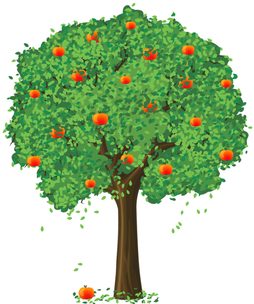 Painted Apple Tree Png Clipart - Apple Tree Png (501x600)