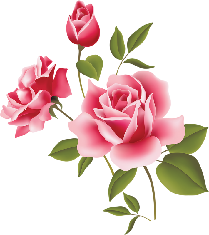 Pink Rose Clip Art 7takyynqc Png - 6-packs Mini Roses/flowers Temporary Tattoo Art (711x800)