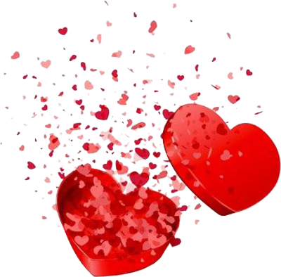 Hearts And Rose Petals - Petalos De Rosa Psd (400x394)