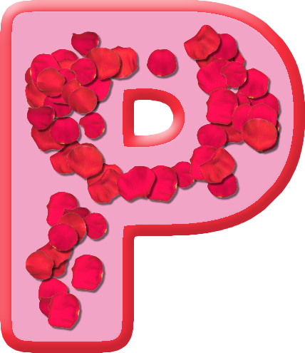 Letter P - P Letter In Rose (428x495)