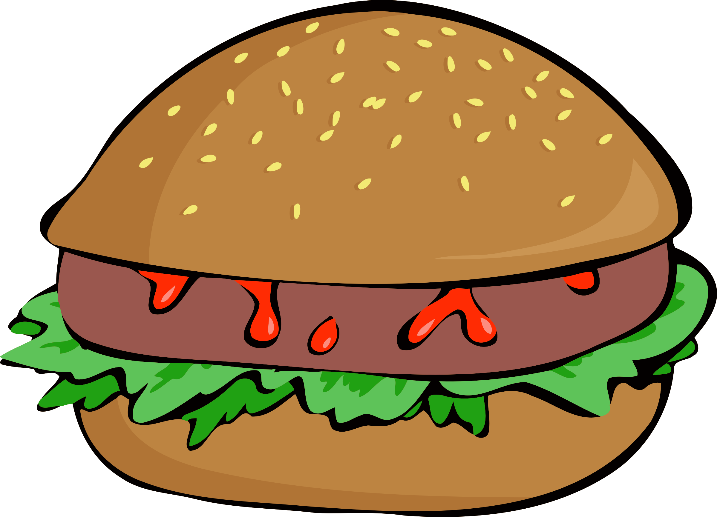 Burger 4 - Burger Clipart (2400x1732)