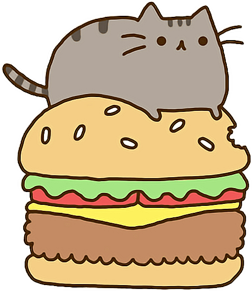 💖not My Art💖 Pusheen Burger - Pusheen The Cat (510x588)