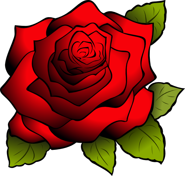 Clip Art Of Red Rose (600x572)