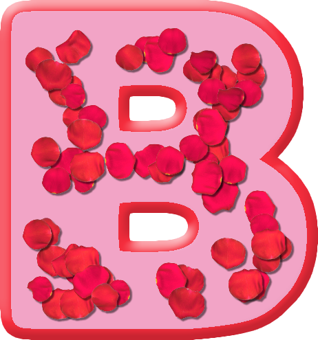 Rose Petals Letter B (462x495)