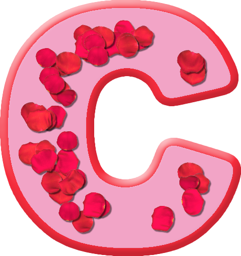 Rose Petals Letter C (481x511)
