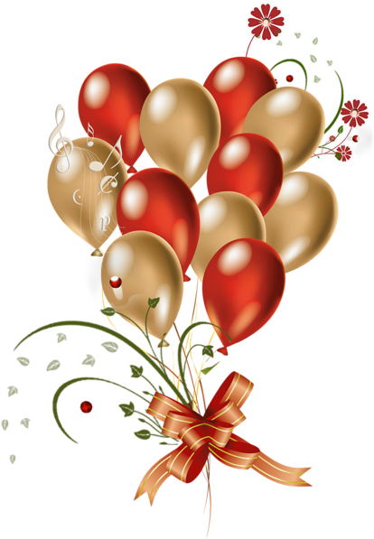 Transparent Red And Gold Balloons Clipart - Birthday Wishes For Son In Law (425x600)