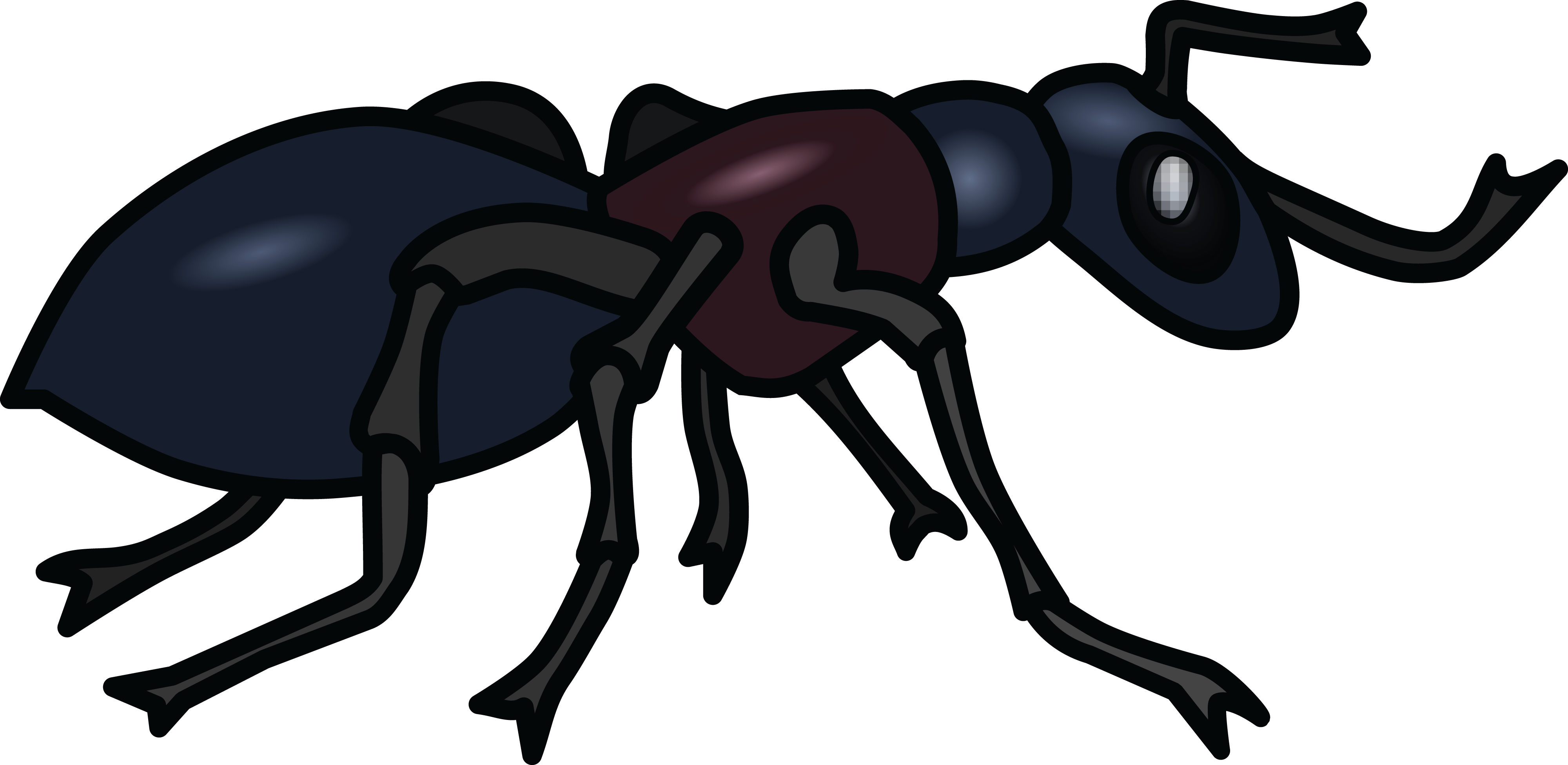 Free Clipart Of An Ant - Ant Images Black And White (4000x1953)