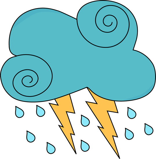 Dark Blue Swirly Cloud With Rain And Lightning Dark - Clip Art (538x550)