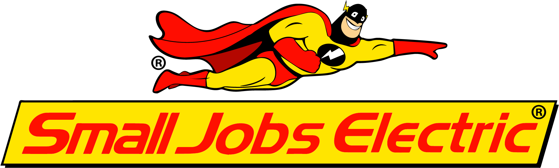 Small Jobs Electric Logo - Cartoon Animated Moving Electrician (2000x717)