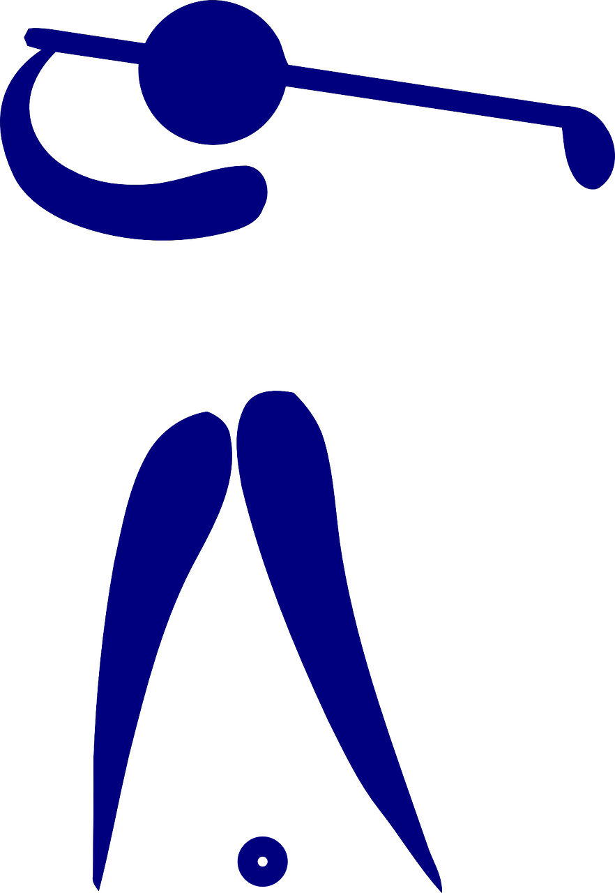 Blue Golf Player Clip Art - Golf Pictogram (882x1280)