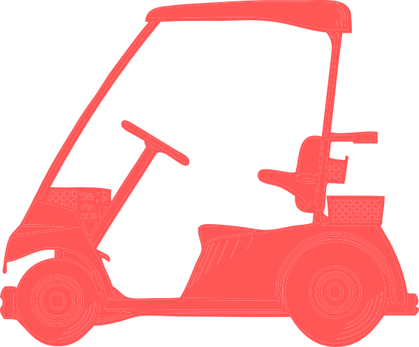 Golf Cart Coral Clip Art At Clker - Golf Cart Clip Art Clear Background (600x497)