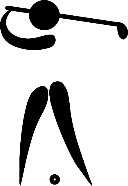 Pictogram Black, Outline, Golf, Person, White, Sports, - Clip Art Olympic Sports (441x640)