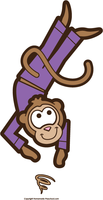 Free Monkey Clipart - Jumping Monkey Clip Art (338x656)