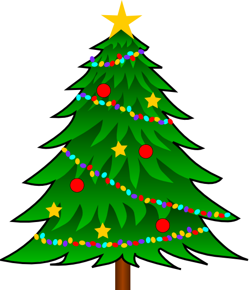 Christmas Tree Clip Art At Clker - Christmas Tree Throw Blanket (510x593)