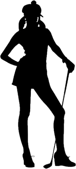 The Ladies Professional Golfers Association Of Nigeria - Golfer Female Silhouette Vector (263x585)