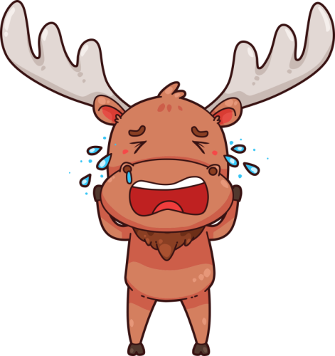 Crying Baby Moose - T-shirts (471x500)