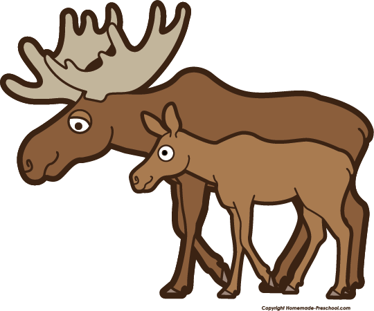 Free Moose Clipart - Deer And Moose Clip Art (540x450)