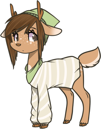 Drawn Reindeer Chibi - Chibi Deer (403x514)