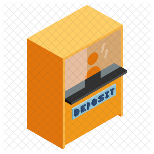 Atm, Deposit, Counter, Cash, Isomatric, Bank, Queue - Deposit Cash Icon (512x512)