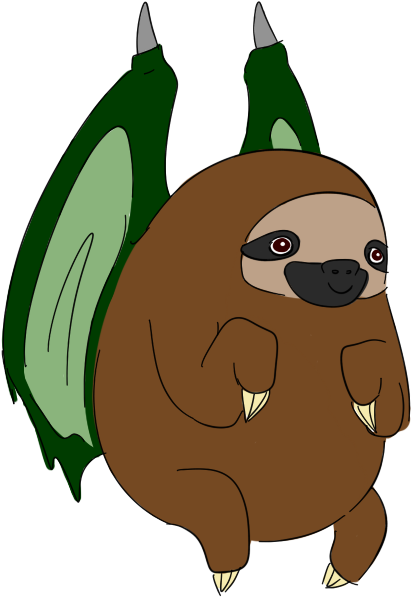 This Sloth Has Dragon Wings By Meancutie - Sloth With Dragon Wings (489x662)
