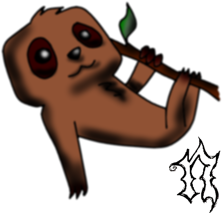 Kawaii Sloth By Noxious-croww - Cartoon (500x500)