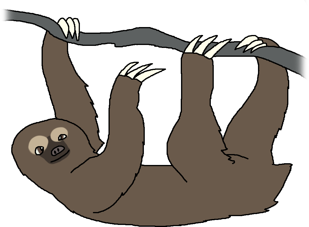 Brown-throated Sloth - Cartoon (1090x783)