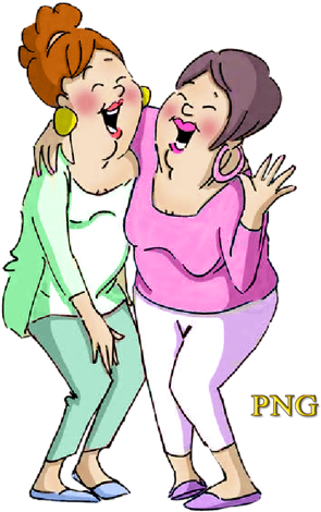 Funny Old People Vector Clipart - Art Impressions 4" X 3" Girlfriends Cling Rubber Stamp, (369x500)
