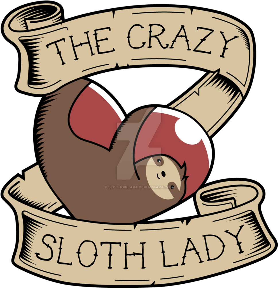 Photos Of Crazy Lady Clip Art Medium Size - Crazy Sloth Lady (1024x1063)